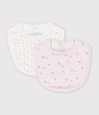 Babies' Flower Print Cotton Bibs - 2-Pack