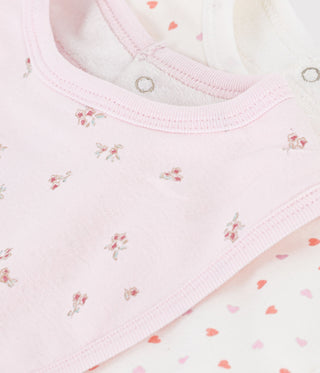 Babies' Flower Print Cotton Bibs - 2-Pack