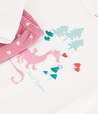Girls' Dragon Design Long-Sleeved Cotton Pyjamas