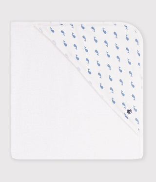 Babies' Whale Print Square Cotton Bath Wrap