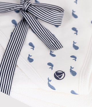 Babies' Whale Print Square Cotton Bath Wrap