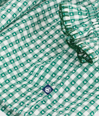 Girls' Long-Sleeved Poplin Gingham Dress