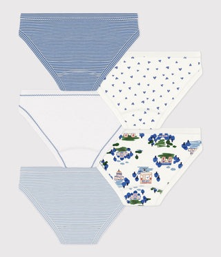 Girl's Paris Printed Cotton Pants - 5-Pack