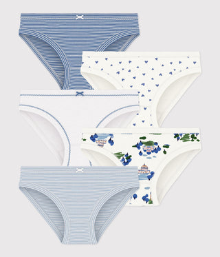 Girl's Paris Printed Cotton Pants - 5-Pack