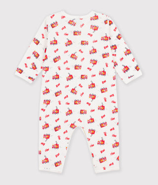 Babies' Footless Firefighter-Print Cotton Pyjama Suit