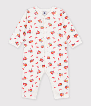 Babies' Footless Firefighter-Print Cotton Pyjama Suit