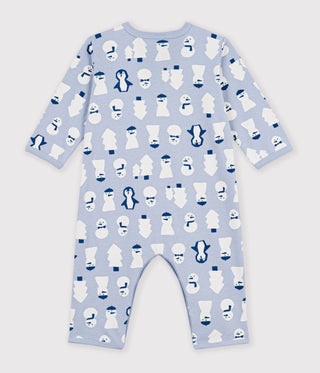 Babies' Footless Snowman Print Cotton Pyjamas
