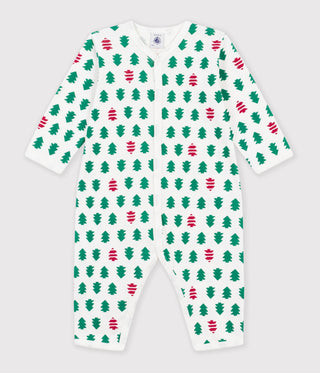 Babies' Footless Fir Tree Print Cotton Pyjama Suit