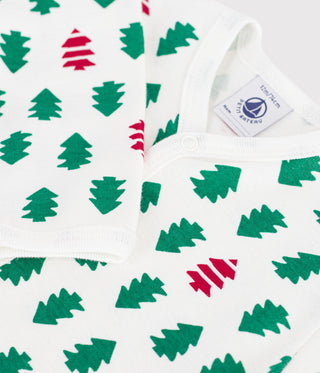 Babies' Footless Fir Tree Print Cotton Pyjama Suit