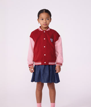 Children's Varsity-Style Jacket in Colourblock Cotton