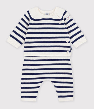 Babies' Set in a Stripy Knit