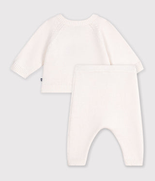 Babies' Jacquard Heart-Patterned Knitted Outfit