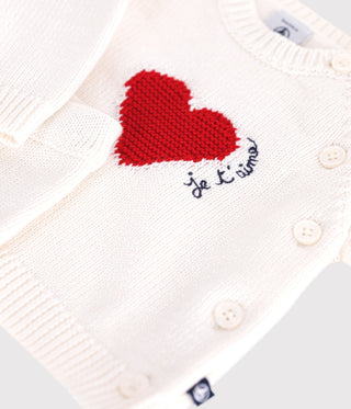 Babies' Jacquard Heart-Patterned Knitted Outfit