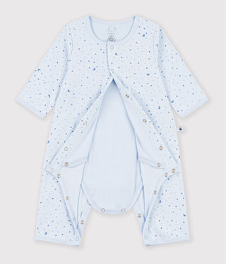 Babies' Footless Cotton Bodysuitjamas Printed with Stars