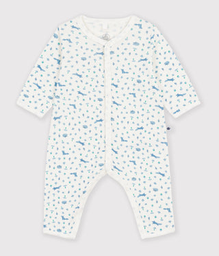 Babies' Footless Fox-Print Cotton Pyjama Suit