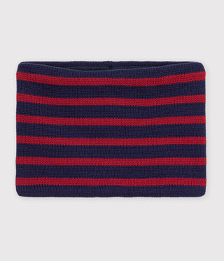 Children's Stripy Fleece-Lined Knitted Snood