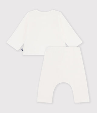 Babies' Set in Plain Embroidered Cotton Chest