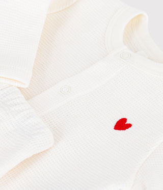 Babies' Set in Plain Embroidered Cotton Chest