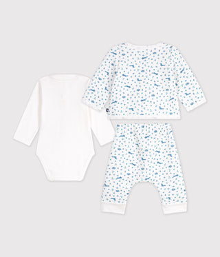 Babies' Outfit in Cotton with Foxes Printed On The Collar