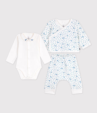 Babies' Outfit in Cotton with Foxes Printed On The Collar