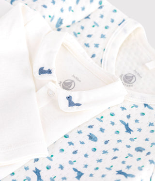 Babies' Outfit in Cotton with Foxes Printed On The Collar