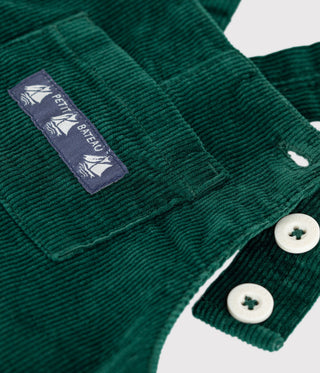 Babies' Long-Leg Dungarees in Plain Corduroy