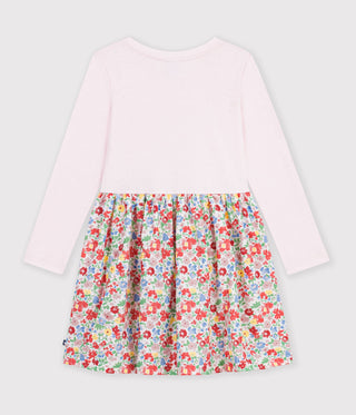 Girls' Sleeveless Cotton Dress with Flowers