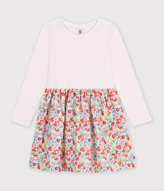 Girls' Sleeveless Cotton Dress with Flowers