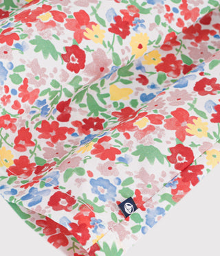 Girls' Sleeveless Cotton Dress with Flowers