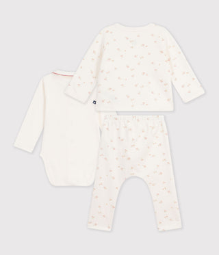 Babies' Outfit in Cotton with Flowers Printed On The Collar