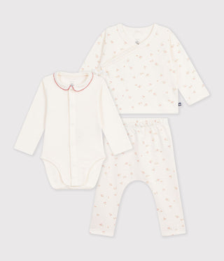 Babies' Outfit in Cotton with Flowers Printed On The Collar