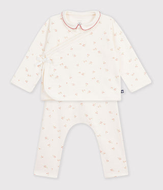 Babies' Outfit in Cotton with Flowers Printed On The Collar