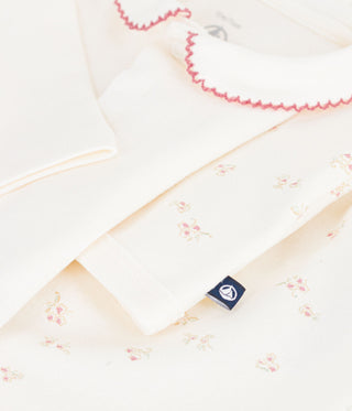 Babies' Outfit in Cotton with Flowers Printed On The Collar