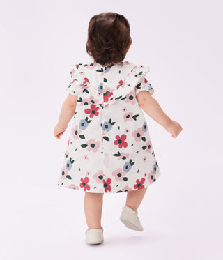 Babies' Long Sleeved Floral-Print Cotton Dress