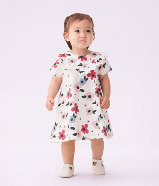 Babies' Long Sleeved Floral-Print Cotton Dress