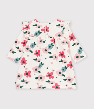Babies' Long Sleeved Floral-Print Cotton Dress