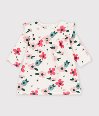 Babies' Long Sleeved Floral-Print Cotton Dress