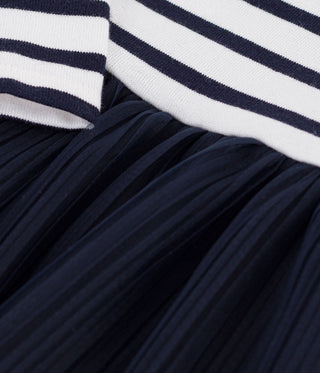 Babies' Long-Sleeved Stripy Dress in Two Materials
