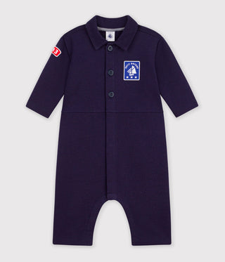 Babies' Long Plain Cotton Jumpsuit