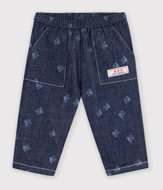 Babies' Trousers in Boat Print Denim