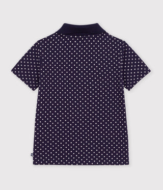 Children's Cotton Polo Shirt with Short Sleeves and a Star Print