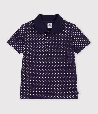 Children's Cotton Polo Shirt with Short Sleeves and a Star Print