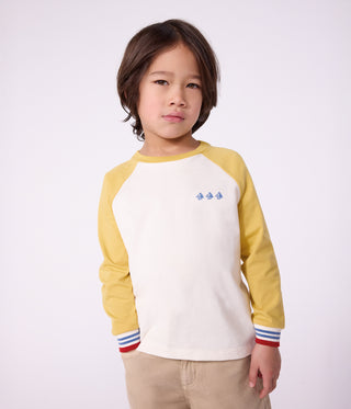 Children's Long-Sleeved Colourblock Cotton T-Shirt