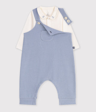 Babies' Dungarees and Bodysuit Set in Cotton with a Plain Collar