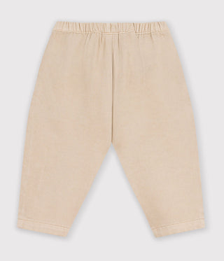 Babies' Cargo-Style Trousers in Plain Cotton with a Badge