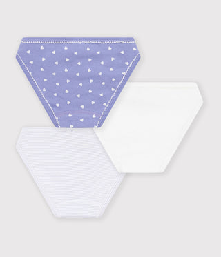 Girl's Cotton Pants with Hearts - 3-Pack