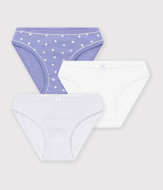 Girl's Cotton Pants with Hearts - 3-Pack