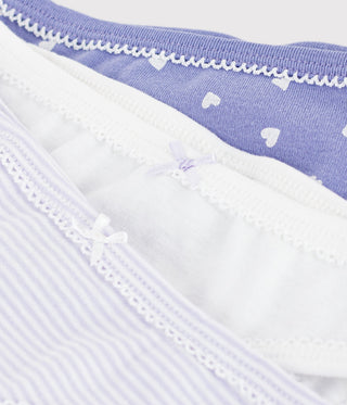 Girl's Cotton Pants with Hearts - 3-Pack