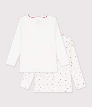 Girls' Long-Sleeved Printed Cotton T-Shirts - 2-Pack