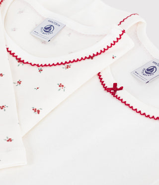 Girls' Long-Sleeved Printed Cotton T-Shirts - 2-Pack